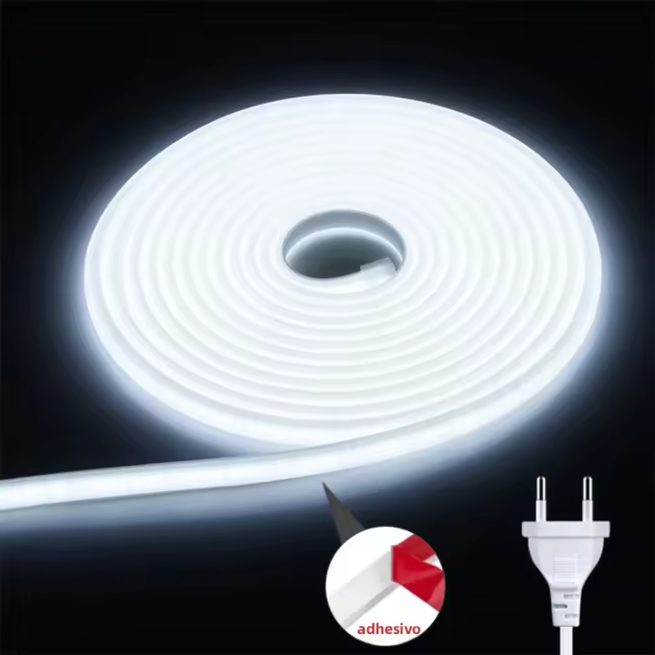 Tira De Luz LED COB 220V Con Enchufe EU Flexible Y Resistente Al Agua Alta Brillo Para Iluminación Doméstica Cocina Exterior - 1