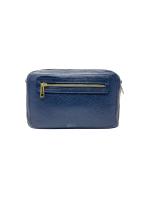 Bandoleras Mujer median, Bolso para Mujer de Marca, de Piel authentic Con dos compartimientos y dos Correos de HOMBRO extrables e intercambiables Made in Italy, Modelo Grace Lux, Bolso Azul - details 1