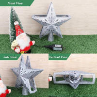 Decoración De Árbol De Navidad 3D Estrella Plateada Con LED Giratorio Proyector De Escarcha Luces Colgantes Para Fiesta Navideña - details 5