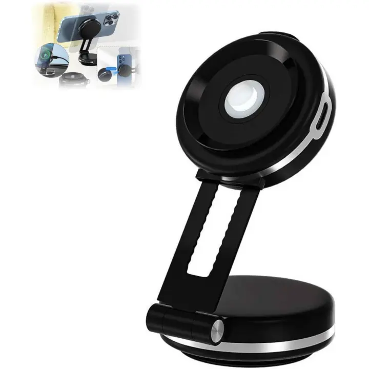 Soporte para teléfono de doble cara, soporte magnético para teléfono con succión, innovador soporte para teléfono celular para automóvil con rotación 3D de 360° - 1