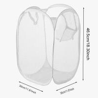 Cesta De Ropa Plegable Y Malla Organizador De Juguetes Para Dormitorio Baño Y Viaje Eco-amigable Tela De Nylon Negro Blanco - details 7