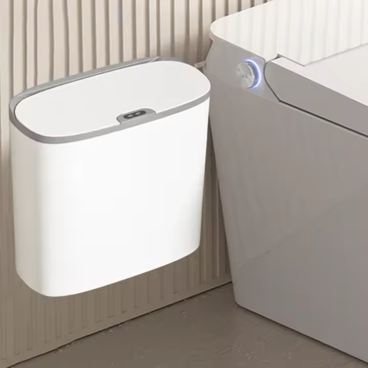 Bandeja De Basura Inteligente Con Inducción Automática Para Cocina Sala De Estar Baño Lavandería Estilo Rectangular Material PP - 1