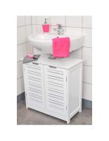JJA Mueble Armario Bajo Lavabo Mueble Baño 2 Puertas 1 Estantería Madera Blanco 60x30x70 Cm - Optimiza Espacio Baño - details 0