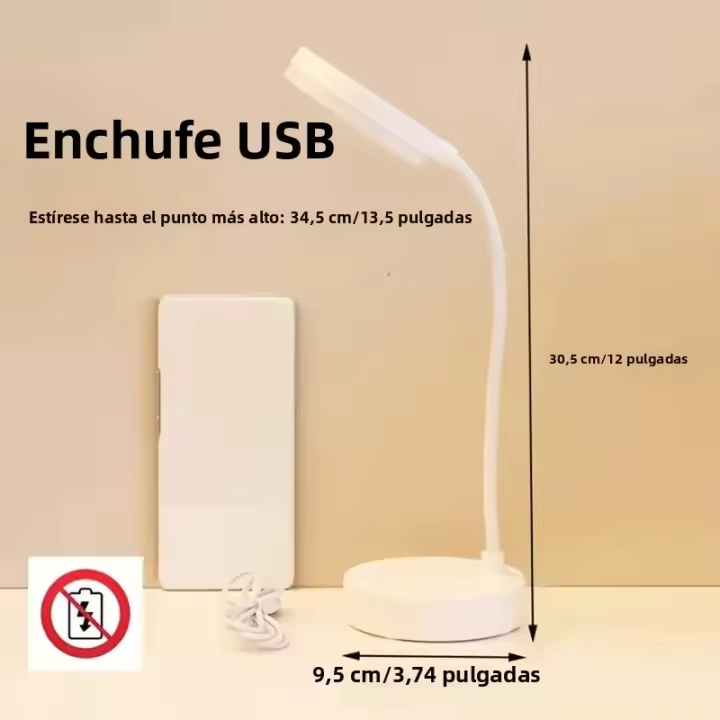 Lámpara De Escritorio LED Táctil Recargable Con 3 Niveles De Iluminación Luz Nocturna Para Estudio Oficina Y Dormitorio - 1