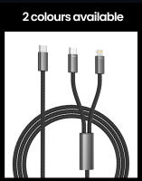 Cable De Carga Rápida 2 En 1 PD 60W USB C a Tipo C Y Lightning Para iPhone15 16 Samsung QC 3.0 Cargador De Móvil Con Corriente Máxima De 5A - details 12