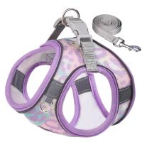 Juego De Arnés Ajustable Para Perros Y Gatos Con Rayas Reflectantes Para Caminar Arnes Transpirable Para Todas Las Estaciones Para Pequeños - details 14