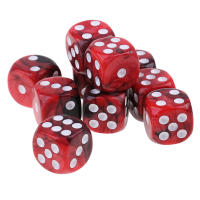 10x Dados De Mesa Para Juegos D6 Seis Cara 16mm Acrílico Dados De Cartas Juego Tablero Marcado Doble Color - details 0