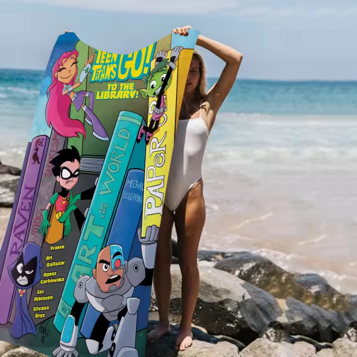 Toalla De Playa T-Titans Para Adolescentes Microfibra Absorbente Secado Rápido Suave Para Yoga Natación Vacaciones Montañismo - 1