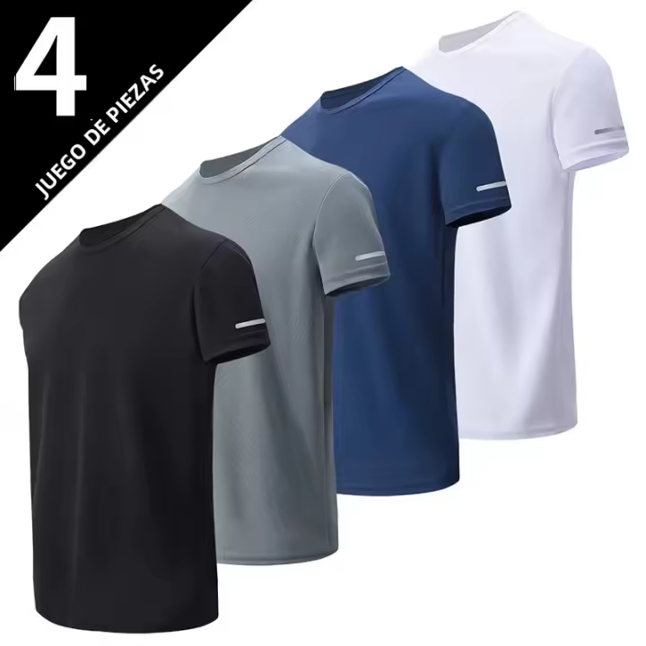 Camiseta De Deporte Para Hombres Verano Multicolor Secado Rápido Manga Corta Casual Suave Estilo Fitness Running - 1