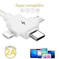 Cable De Extensión USB 3 En 1 Para Móvil Con Micro USB Tipo-C Compatible Con iPhone Xiaomi Samsung Carga Rápida 2A - details 1