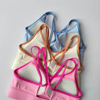 Top De Yoga Para Mujer Verano Absorbedor De Choques Con Bonito Contrafuerte Deportivo Y Profesional Para Pilates Material De Nylon - details 8