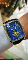 Reloj De Pulsera Mecánico De Lujo Para Hombres Con Fase De La Luna Y Tourbillon Cuarzo Skeleton Automático Manos Luminosas Correa De Cuero Tonneau Resistantes Al Choque Y Agua - details 9