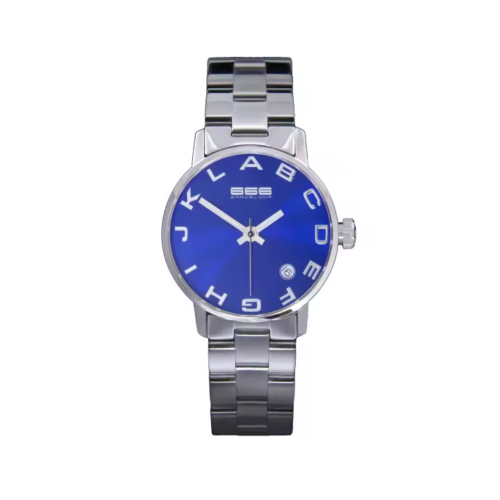 666Barcelona Reloj Analógico para Hombre Unisex de Cuarzo con Correa en Acero Inoxidable 666-278 - 1