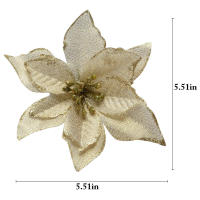 12/24pcs Flores De Navidad Con Brillo Decoración Para Árbol De Navidad Ornamentos Para Año Nuevo Falsas Flores De Fiesta Decoración De Invierno - details 2