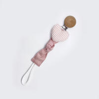 Clip De Chupete Para Bebé Recién Nacido Cadena De Chupete De Madera Y Algodón Ecológico Sostenedor De Chupete Soother - details 4