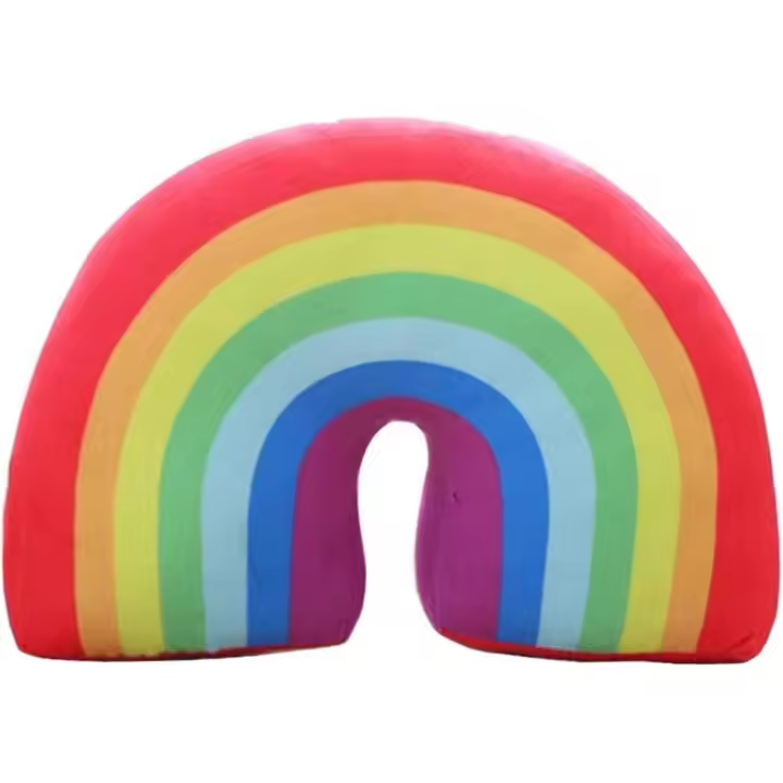 Almohada de arcoiris almohada de arcoiris para niñas Largo 40 x alto 24cm en forma de arco, almohada decorativa de arco arco, almohada de algodón pp de algodón para la cama de silla de sofá rojo - 1