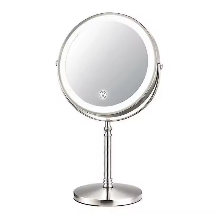 8 Inch Gold Makeup Mirror With Light USB Charging 10X Magnifying Vanity Mirror Backlit Adjustable Light Standing Cosmetic Mirror - 1