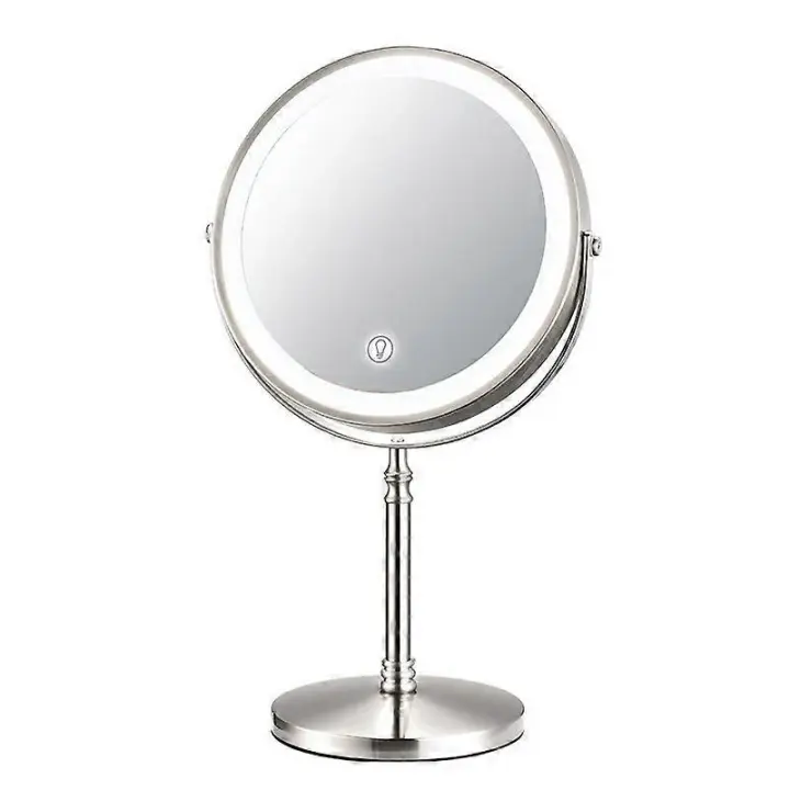 8 Inch Gold Makeup Mirror With Light USB Charging 10X Magnifying Vanity Mirror Backlit Adjustable Light Standing Cosmetic Mirror - 1