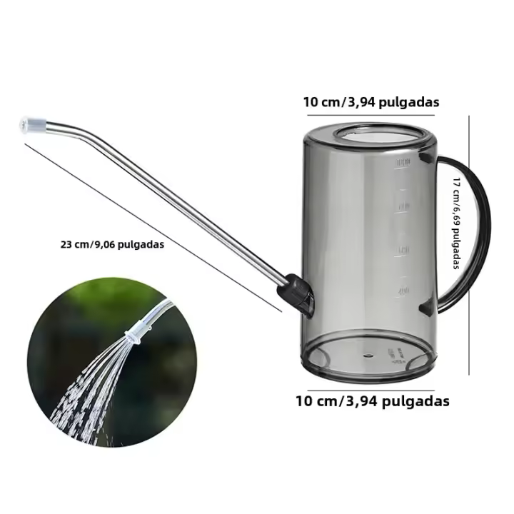Maceta De Riego Grande Capacidad Desmontable Kettle De Acero Inoxidable Con Cuello Largo Para Jardín Y Césped 1.5l Plástico - 1