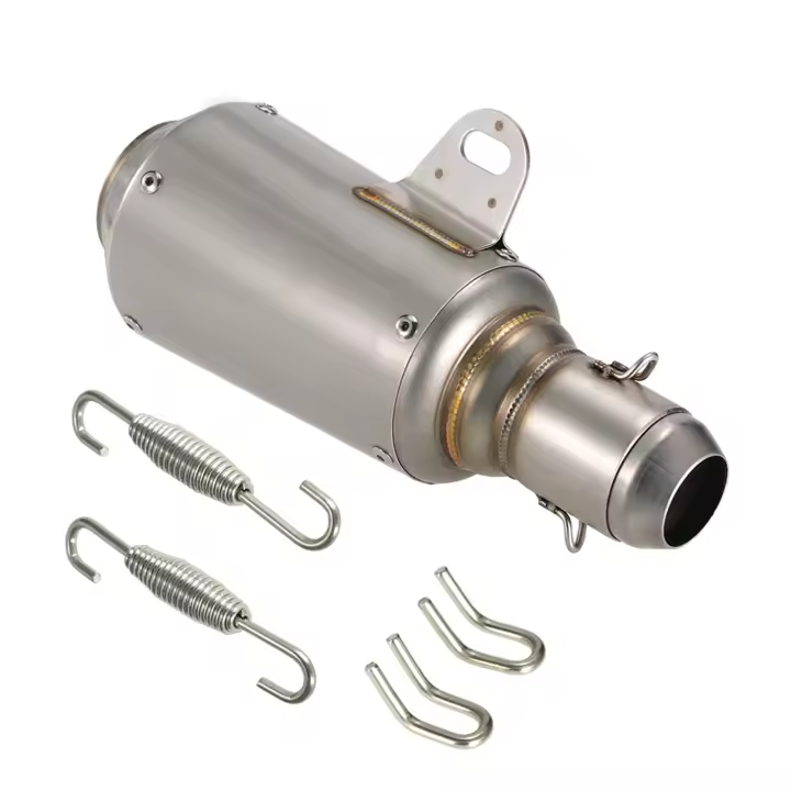 Pipé De Escape De Acero Inoxidable Universal Para Motocicleta ATV Con Anillas De Soldadura Y Conector Pieza 51mm - 1