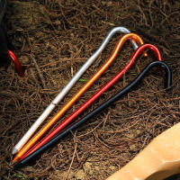 Juego De 6 Clavos De Tenda De Aluminio Con Gancho Palos De Jardín Para Hamaca Camping Cordón De Viento Sombra Canopy - details 2
