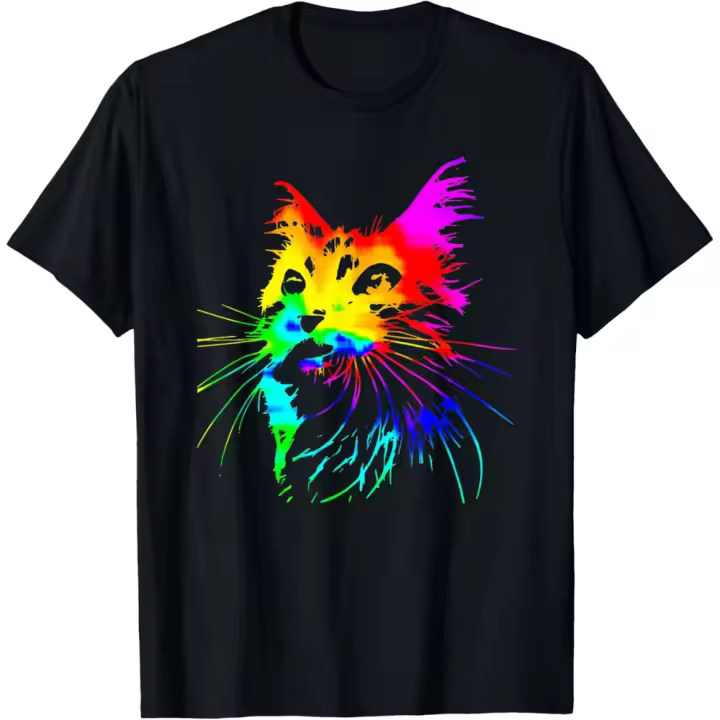 Camiseta de Manga Corta, 100% Algodón, Ropa Unisex para Hombres y Mujeres en 5 Tallas, Camiseta Negra, Cuello redondo con estampado. - 1