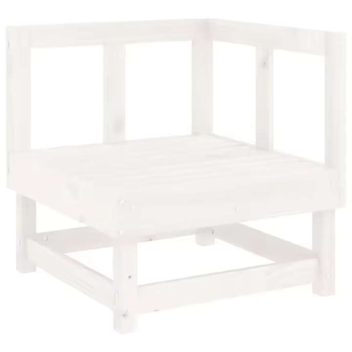 vidaXL Sofá de esquina de jardín madera maciza Douglas Pino natural, Pino blanco, Pino gris Conjunto Terraza Muebles Jardín Exterior Juego de Muebles de jardín Mueble Jardín Exterior Muebles de Salon Exterior - 1