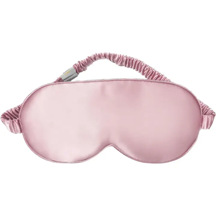 Masque de Nuit Sommeil Soie Yeux  100% Pur Naturelle 19 Mommes Mûrier Soie Cache Oeil Pour Dormir Bandeau Douce Confortable Occultant Femme/Homme/Adulte Avec Bouchons D'oreilles (Rose) - 1