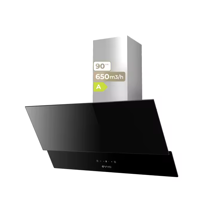 Campana Extractora Decorativa EVVO CE47 Cristal Black - 1