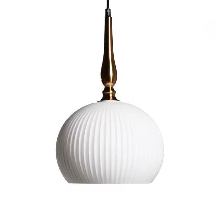 Ledkia Lámpara Colgante Metal y Cristal Belma Blanco - 1
