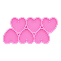 Molde De Silicona Para Joyería DIY En Forma De Corazón Brillante GJ-226 Para Llaveros Pendantes Y Collares Accesorios De Joyería - details 6