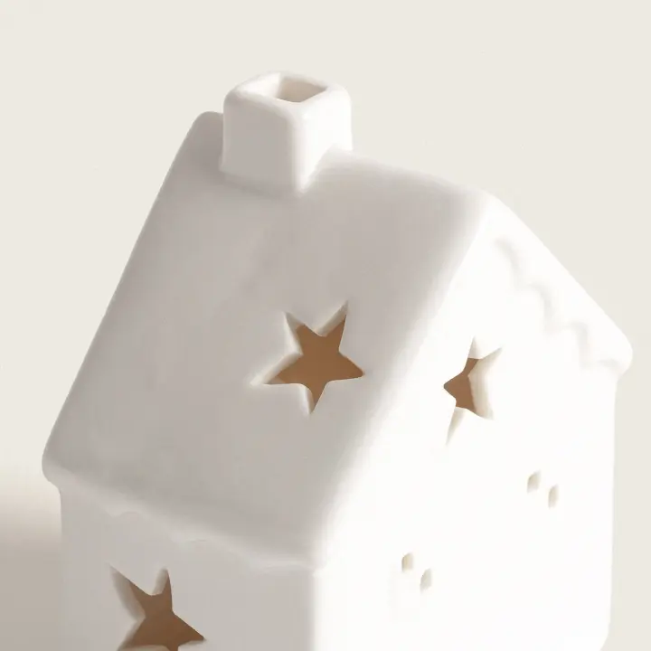 Ledkia Casita de Navidad LED Cerámica con Batería Bianca - 1