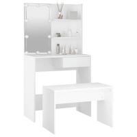 Juego de tocador con LED Madera contrachapada Blanco - details 1
