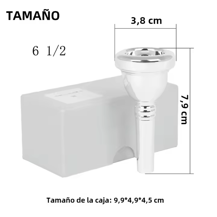 Máscara De Bocina De Tenor Trombón Bach 6 1/2AL AL Material De Cobre Repuesto Para Instrumentos Musicales Accesorios De Metal Dorado/plateado - 1