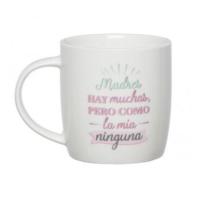 Taza personalizada con frase "Madres hay muchas, pero como la mía ninguna" - 350 ml - impresa por las dos caras - ideal para regalo muy original para sorprender a las mamás regalándoselo el día de la madre, cumpleaños o en cualquier momento especial - details 0