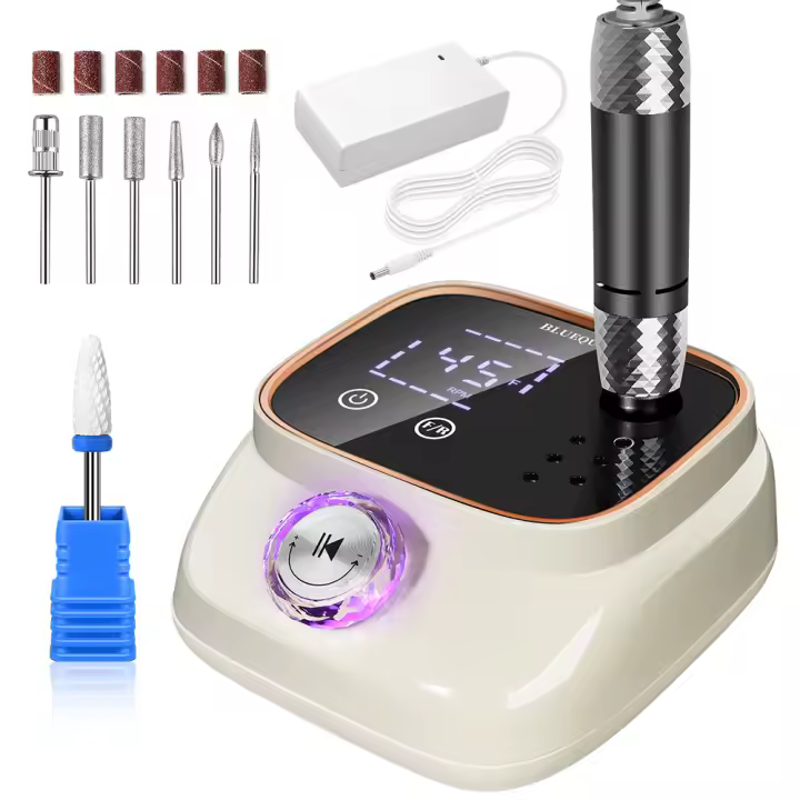 Máquina De Uñas Eléctrica 45000 RPM Con Conjunto De Corte De Pulverizador Para Eliminar Polvo De Uñas Con Gel UV Y Manicura Eléctrica - 1