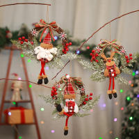 Corona Navideña Artificial De Ramas Muertas Guirnalda Floral Para Decoración De Año Nuevo Y Navidad Adornos De Foliage Colgantes - details 0