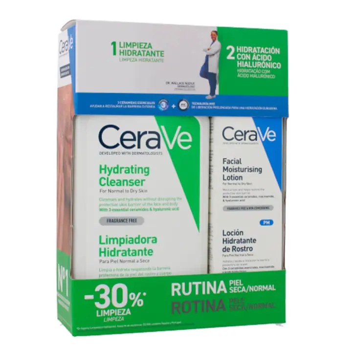 Cerave Loción Hidratante Facial Spf30 52 ml + Cerave Limpiadora Hidratante 473 ml Pack Precio Especial - 1