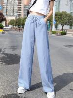 Pantalones Anchos De Veludo Para Mujer Cintura Alta Ajustables Tendencia Primavera Otoño 2024 Estilo Casual Con Volante - details 2