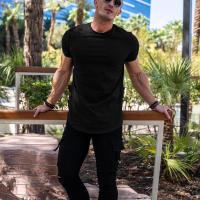 Camiseta Deportiva De Hombre Para Gimnasio Y Fitness Camisetas Musculadas De Moda Cortas Transpirables Para Verano Talla Slim Fit - details 6