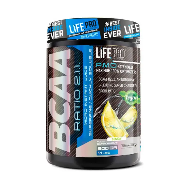LIFE PRO NUTRITION BCAA 2:1:1 500G - Aminoácidos Ramificados - Optimizan Recuperación Física - Promueven Desarrollo Muscular - 1