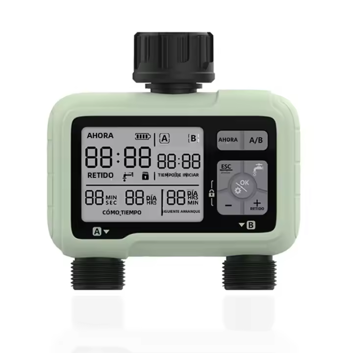  Temporizador De Agua Automático De Doble Salida Sistema De Programación Precisa Para Riego Exterior Ajustable Programable - 1