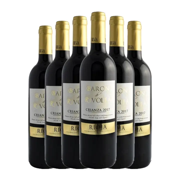Vino tinto crianza Barón de Rivolta 75 cl x 6 botellas. Total 4.5 litros - 1