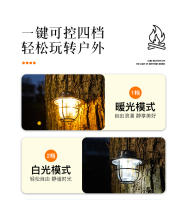 Nueva luz LED para acampar con carga tipo C, luz para tienda de campaña al aire libre con gancho y asa, luz de camping retro - details 4