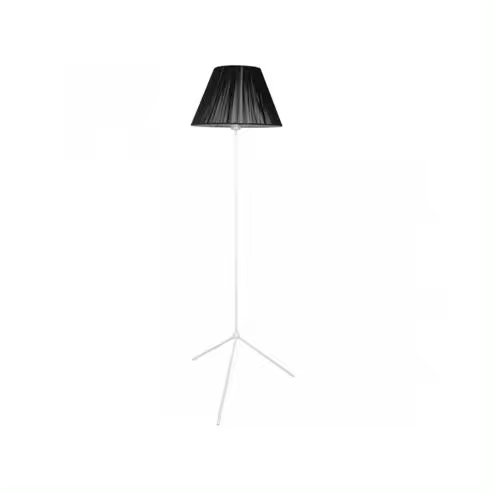 Lámpara de Pie FABRILAMP Blanco con Pantalla Hilo Negro 40x40x150 Cm - Elegante Diseño - 1