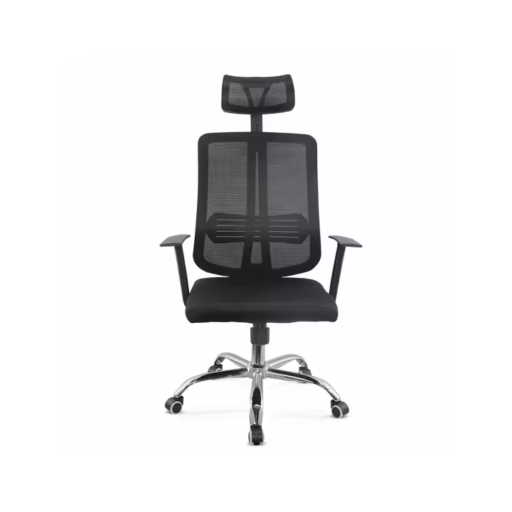 Mediawave Store ALBERT Silla de oficina direccional negra ajustable en altura y reposabrazos - 1