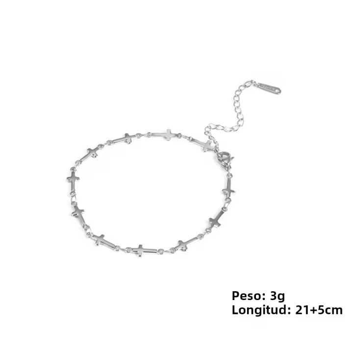 Pulsera De Tobillo De Acero Inoxidable Color Oro Con Cruz Y Pendón Egipcio Para Mujer Joyería De Playa Regalo Anillo De Pie - 1