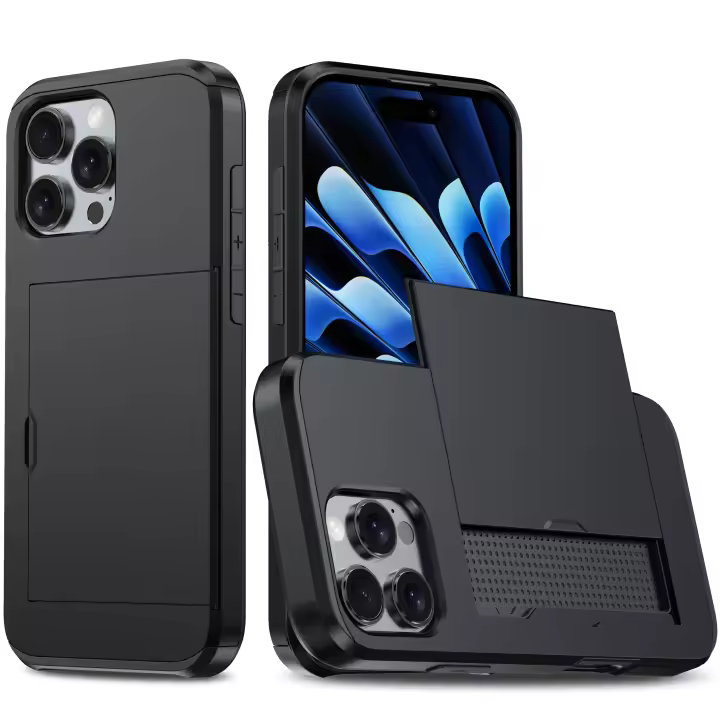 Funda de Negocios para iPhone, carcasa con tarjetas, Armadura deslizante, 16 Pro Max, 16 Pro Max - 1
