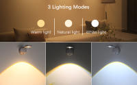 Proyector De Luz LED Sin Cable Con Sensor De Movimiento Luz De Pintura Recargable Rotación Sin Fin De 360° Adhesivo Para Decoración Del Hogar - details 3