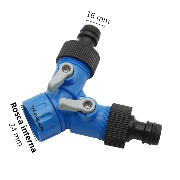 Conector Rápido De Vía Y Para Riego Jardín 3/4'' Hembra Válvula De Desviación Plástico Controlador De Agua Para Lavado De Coche - 1